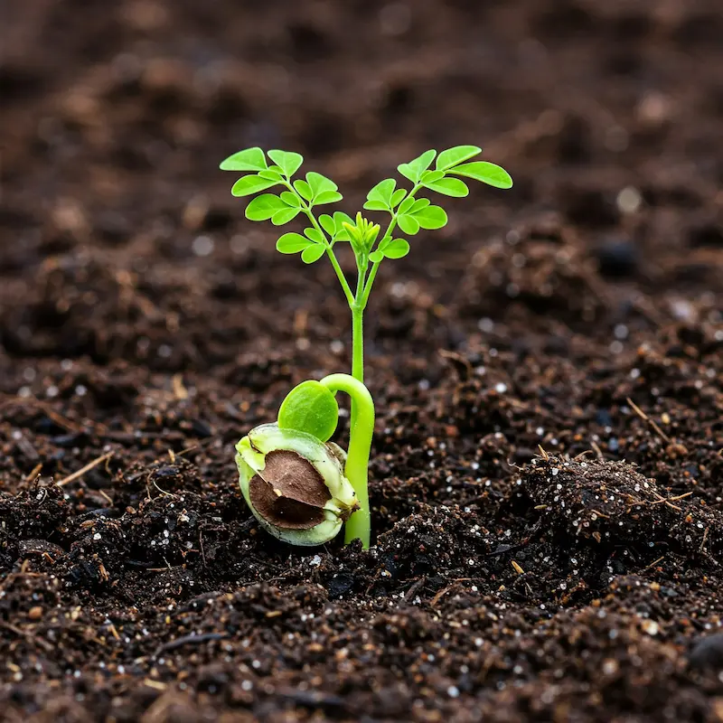 Germination of Moringa tree