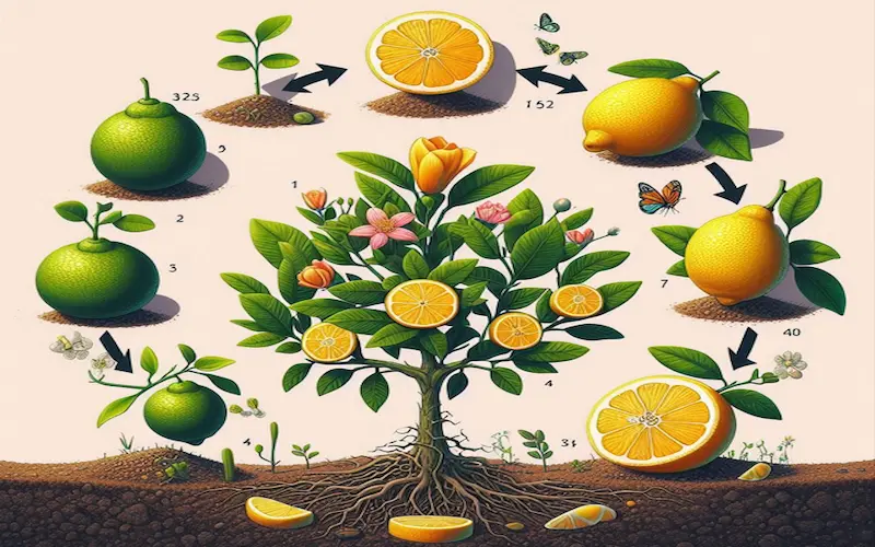 Lemon tree growth stages