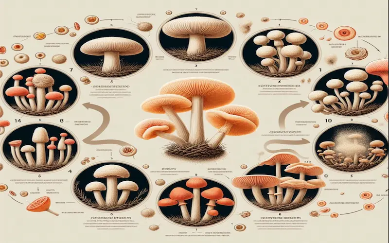 Life cycle of a mushroom