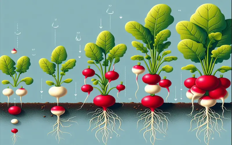 Radishes fruiting