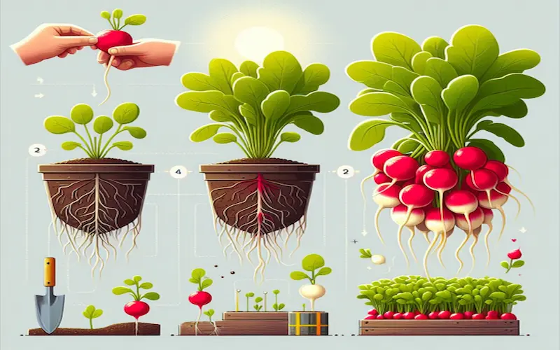 Radishes maturation